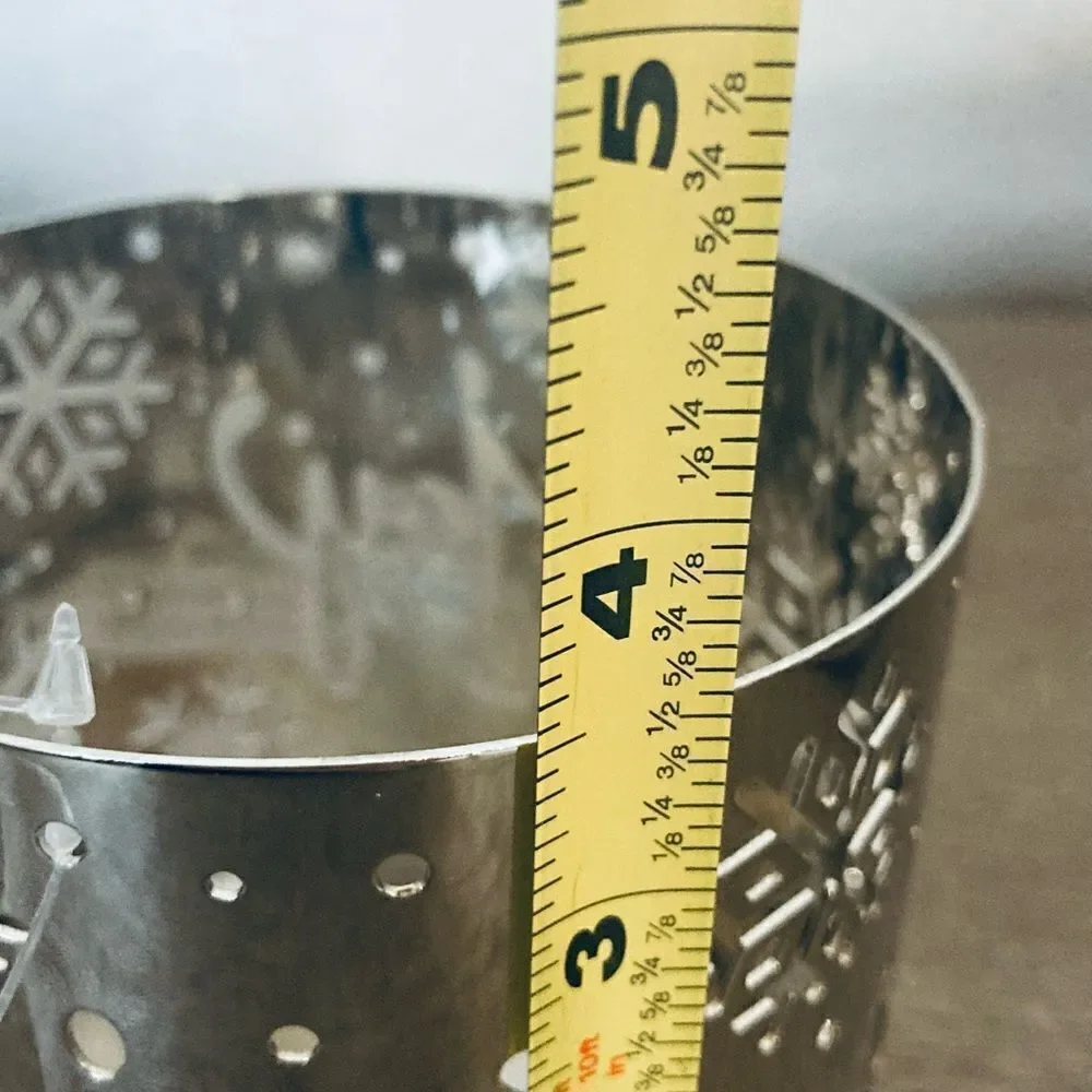Holiday Joy Christmas Snowflake Cutout Candle Holder Sleeve